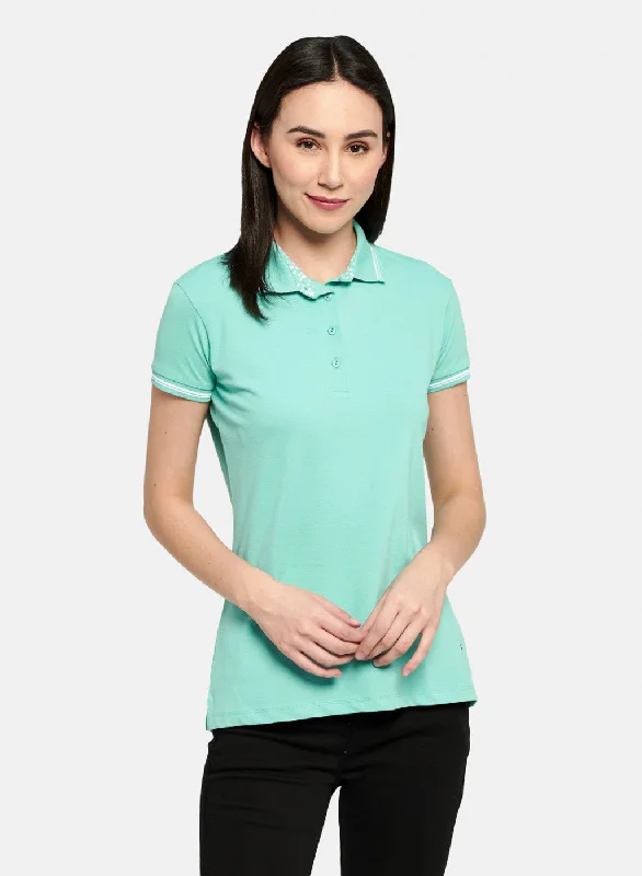 Womens Blue Plain T-Shirt