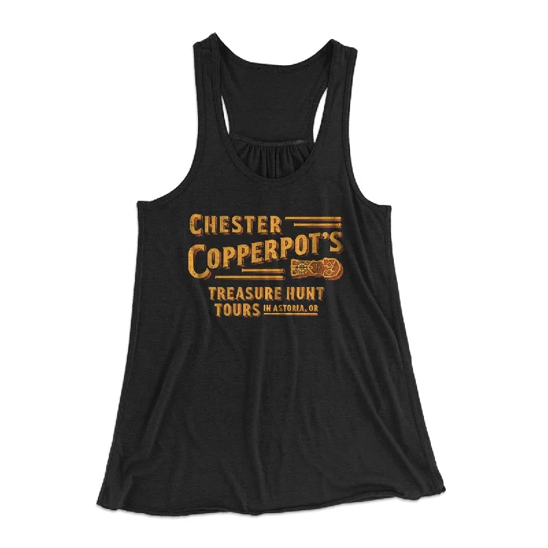 Chester Copperpot's Treasure Hunt Tours Women's Flowey Tank Top