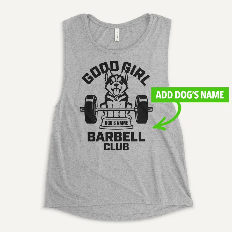 Good Girl Barbell Club Personalized Women’s Muscle Tank — Siberian Husky