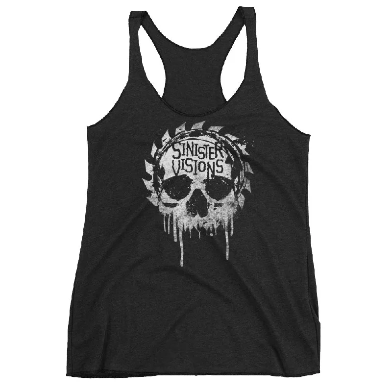 Sinister Visions Splatter Skull Women's Racerback Tank