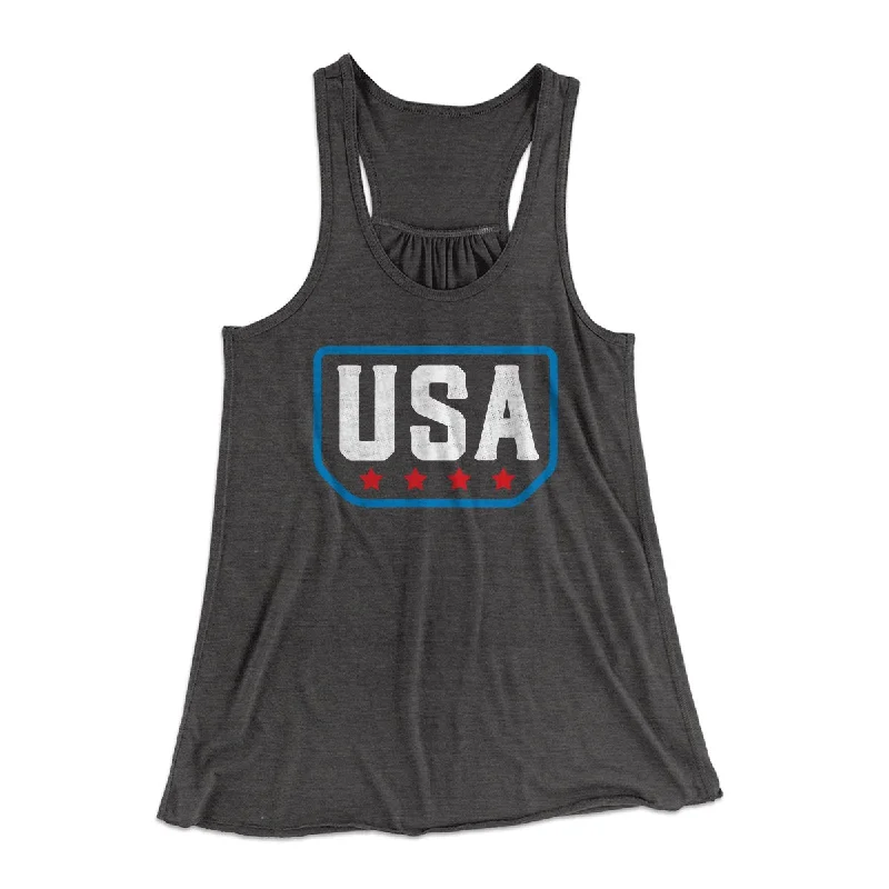 USA Badge Logo Women's Flowey Tank Top