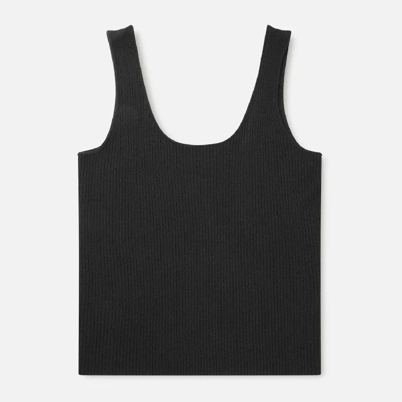 Womens rib tank black