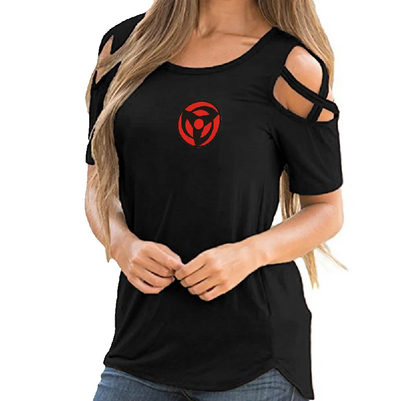 2019 Naruto tshirt women Hip-hop off-shoulder Summer Short Sleeve