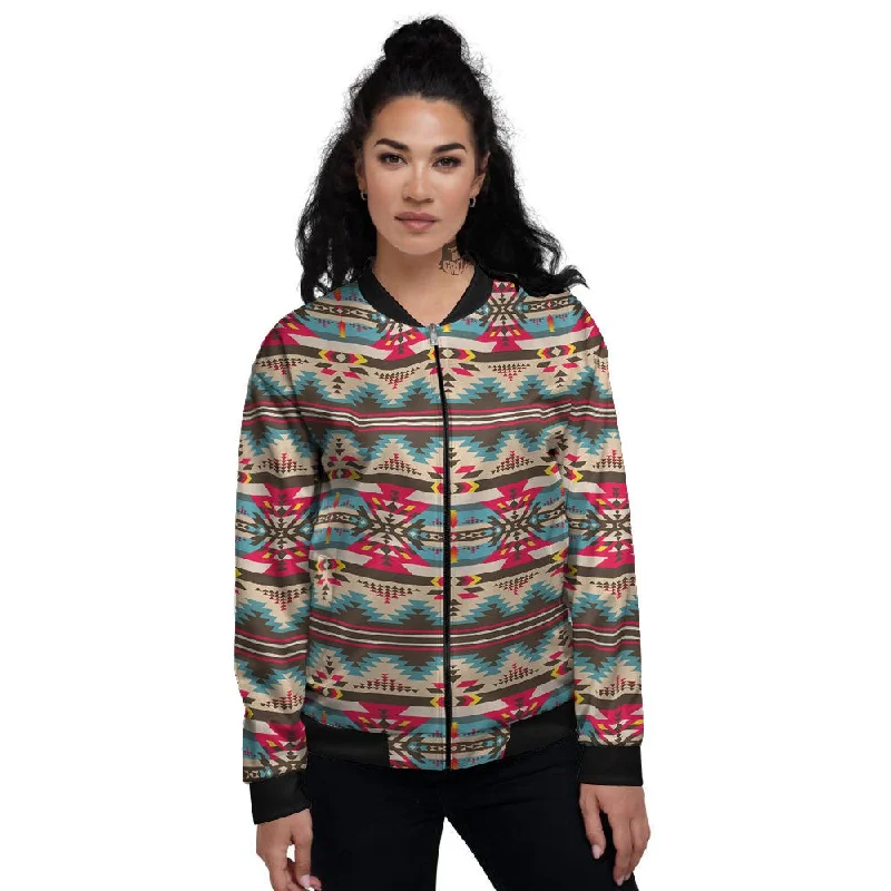 American Native Tribal Print Pattern Women's Bomber Jacket