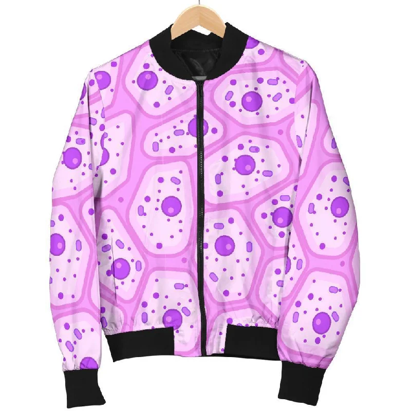 Anatomy Cells Pattern Print Women Casual Bomber Jacket