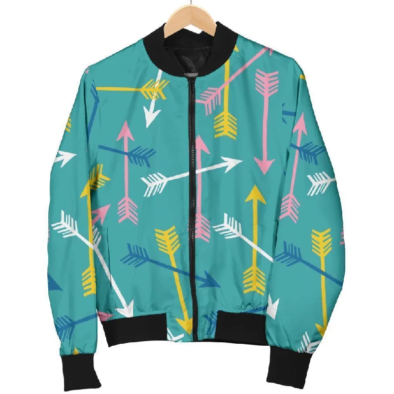 Archery Pattern Print Women Casual Bomber Jacket