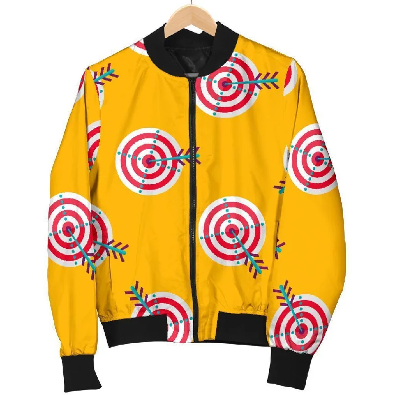 Archery Targets Pattern Print Women Casual Bomber Jacket