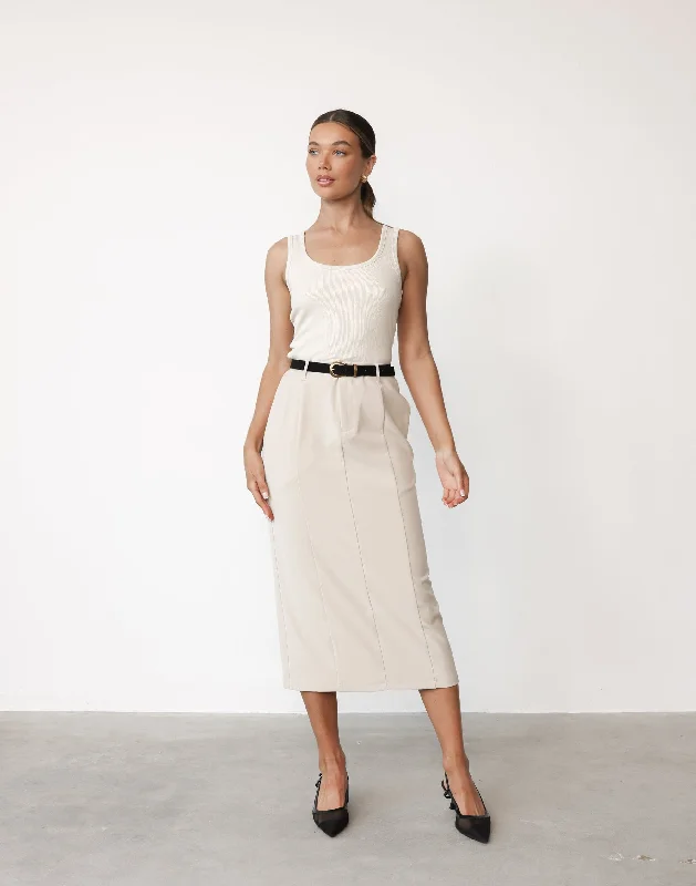 Brigitte Midi Skirt (Latte)