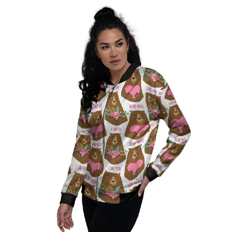 Brown Mama Bear Women's Bomber Jacket