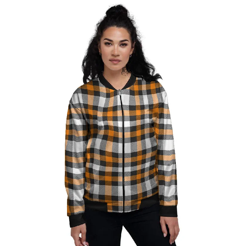 Buffalo Plaid Halloween Print Pattern Women's Bomber Jacket