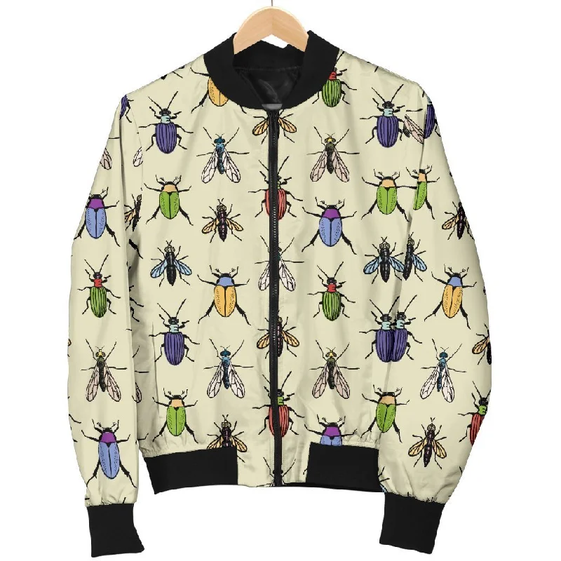 Bug Pattern Print Women Casual Bomber Jacket