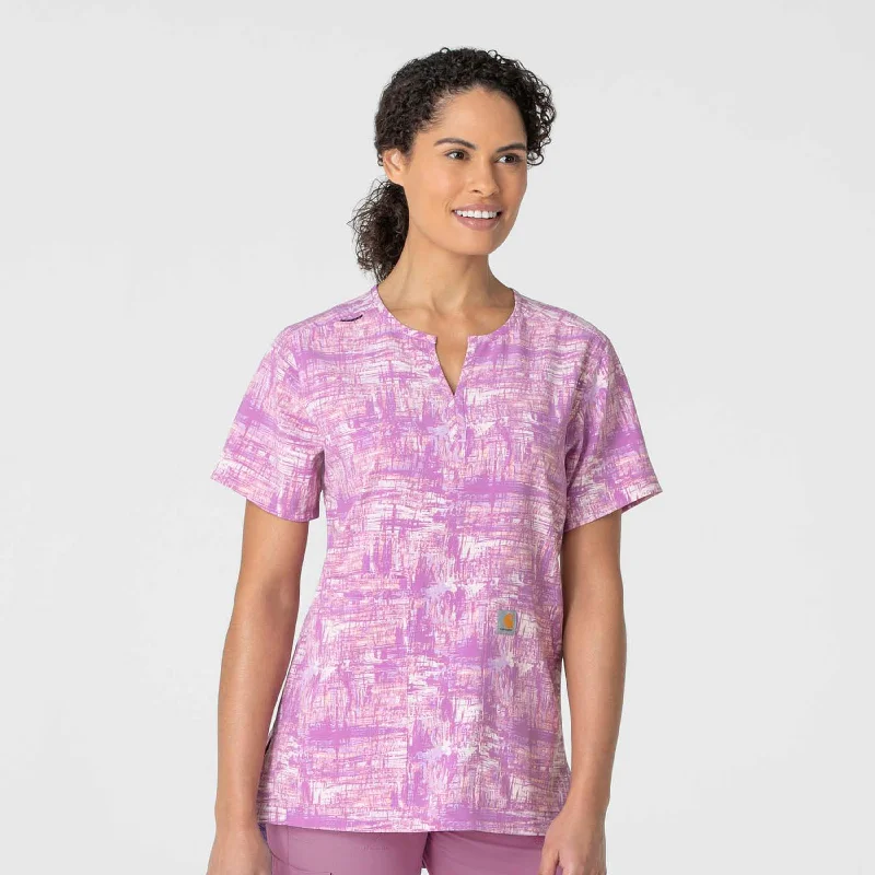 Carhartt Women's Notch Neck Print Scrub Top - Hatchwork