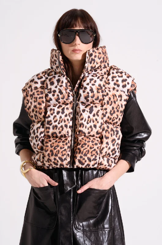 CHEETAH WEAVE PUFFER VEST