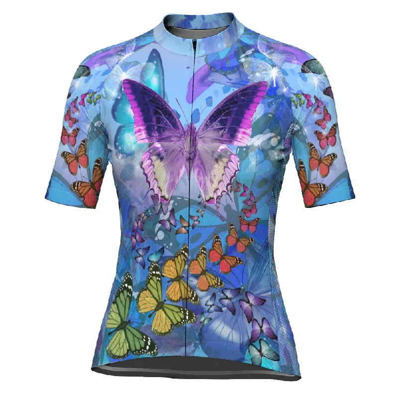 Customized Butterfly Short Sleeve Cycling Jersey for Women