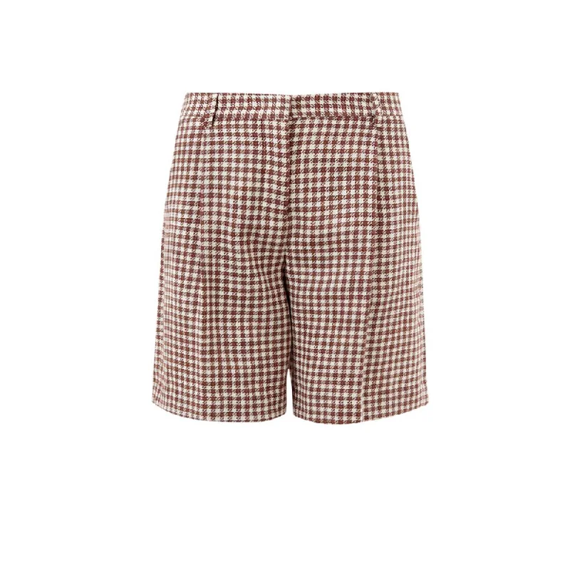 Elegant Silk-Linen Blend Multicolor Shorts