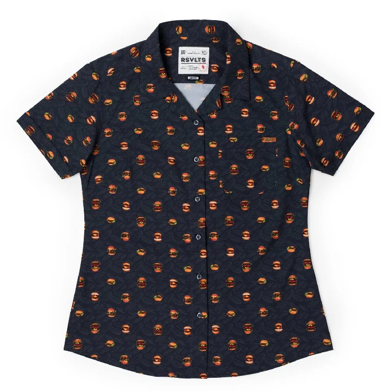 "Burgers" by Kelly Gilleran – Women's KUNUFLEX Short Sleeve Shirt