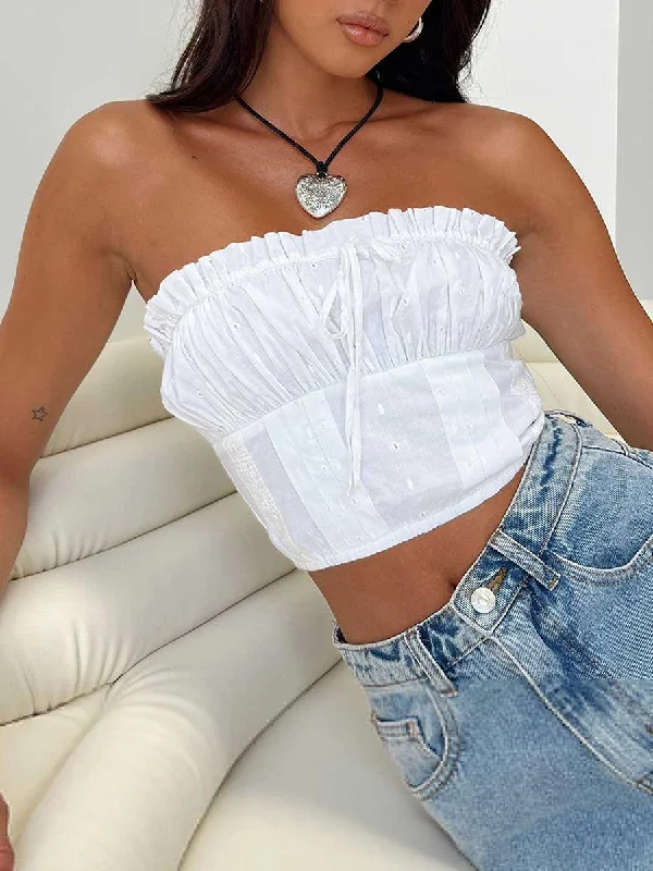 Lace Drawstring Tube Top