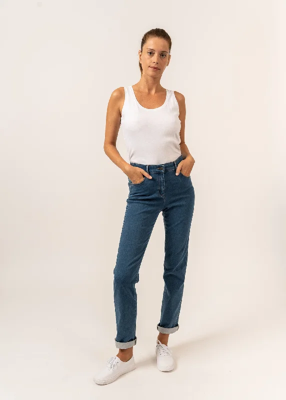 Patricia straight jeans - elasticated waist, in stretch cotton (COOPER JEAN)