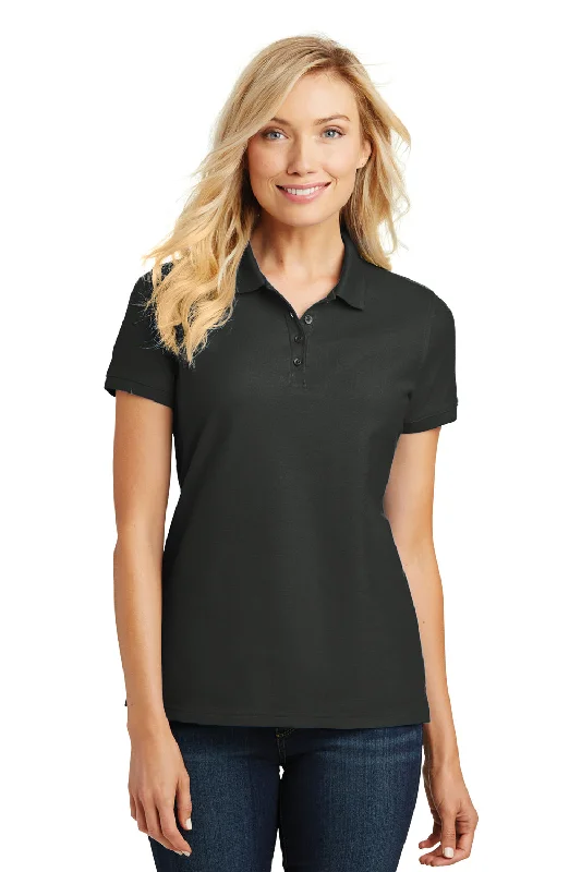 Port Authority Womens Core Classic Short Sleeve Polo Shirt - Deep Black