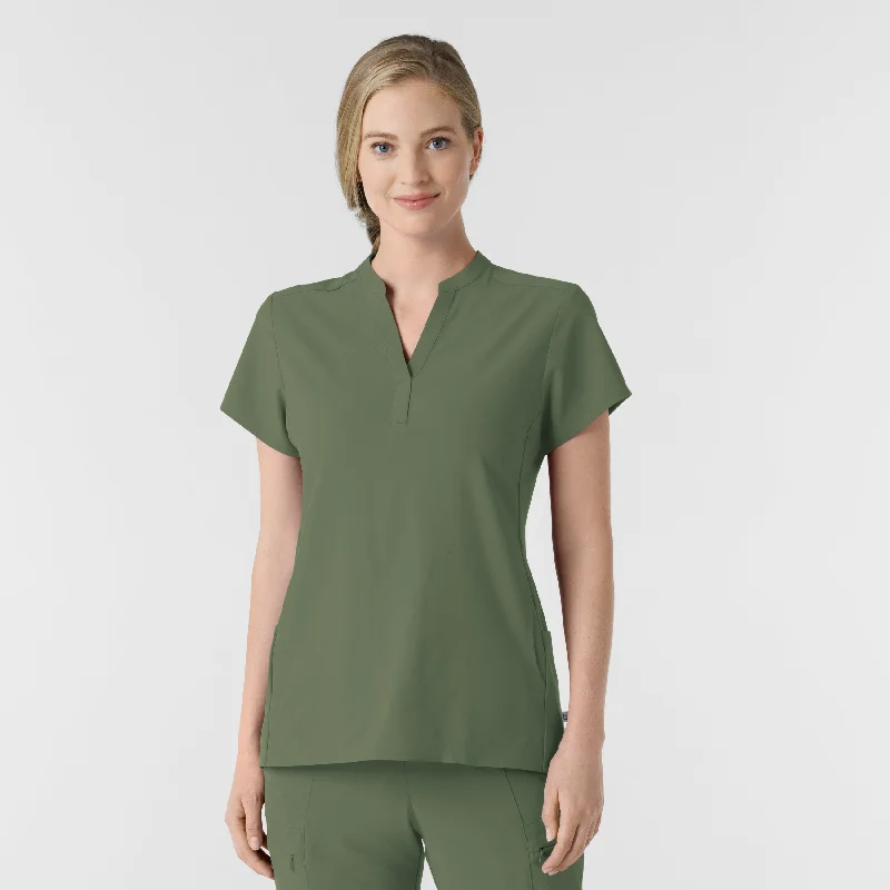 RENEW Womens Mandarin Collar Scrub Top (6734)