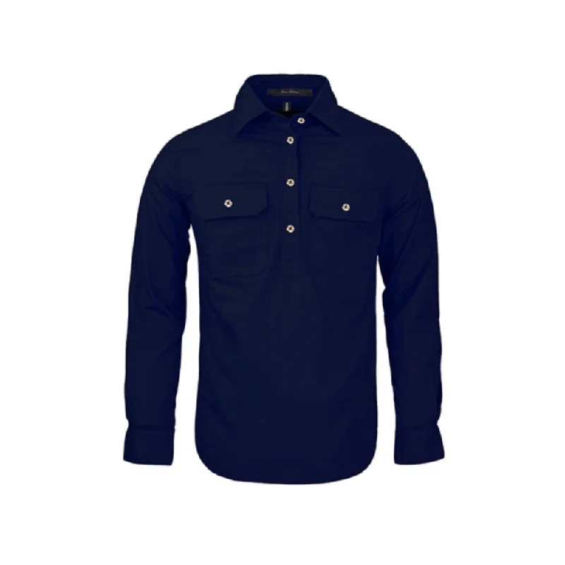 Ritemate Womens Pilbara Closed Front Long Sleeve Shirt RM300CF - French Navy