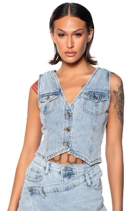 SABZ FITTED DENIM VEST