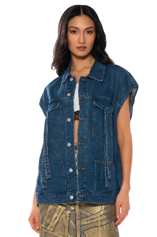 TAKE A WALK OVERSIZED DENIM VEST