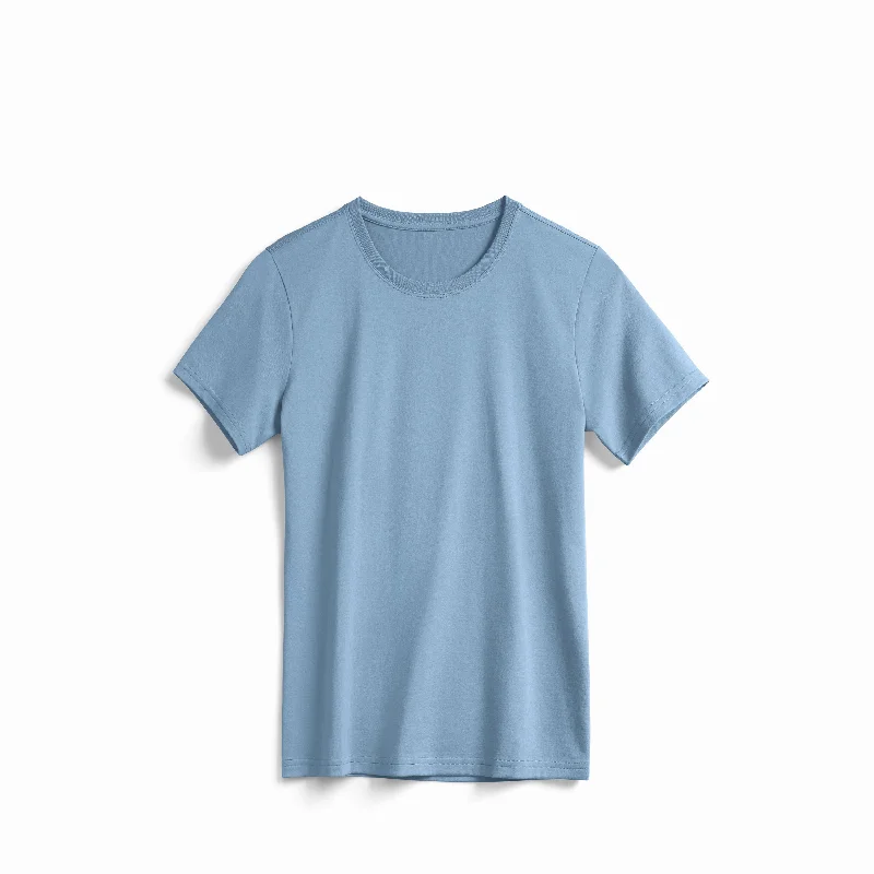 Women's Cloudy Blue American Grown Supima® 100% Cotton 6oz T-Shirt