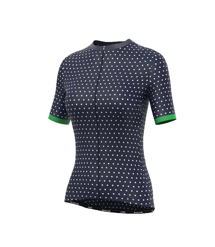 Women's Jersey - Navy Blue Polka Dot