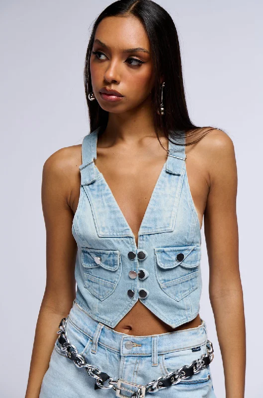 Y2KAYLA FITTED DENIM VEST