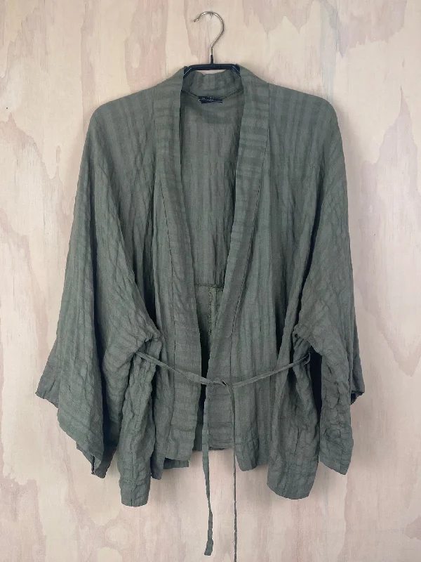 Juna Tie Kimono Jacket / Sage Check