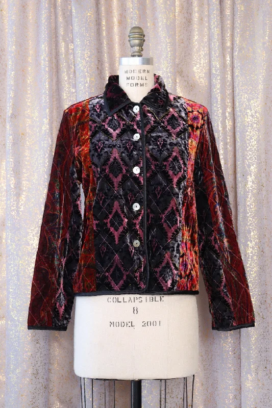 Paisley Velvet Quilted Jacket S/M