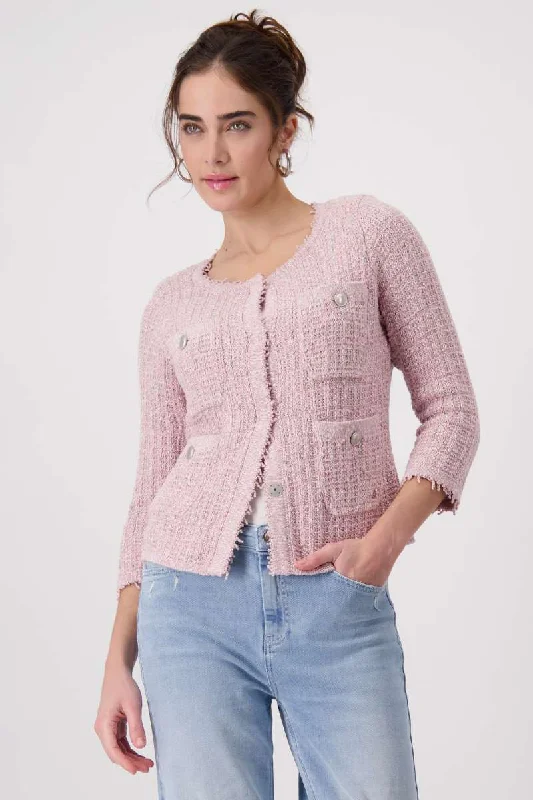 Round Neck Jacket 408482MNR in Pink Smoothie by Monari