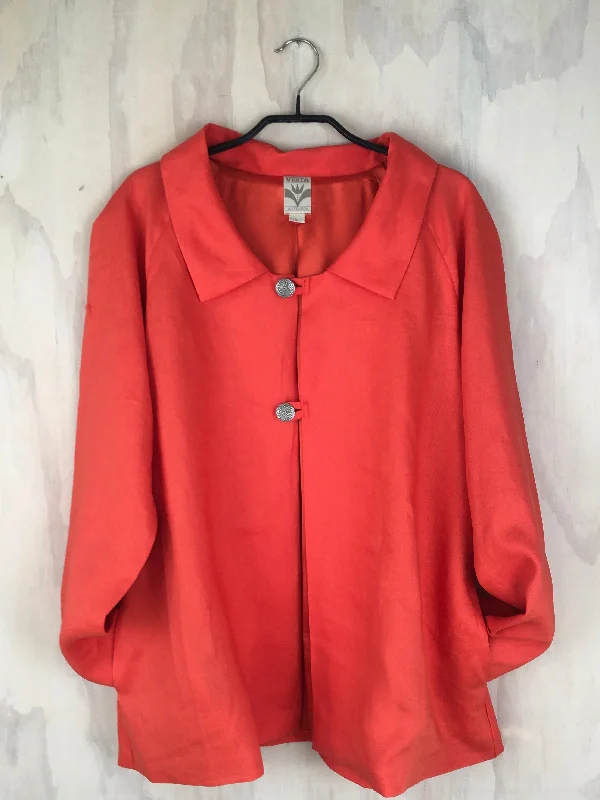 Vesta Summer Jacket - Orange Linen