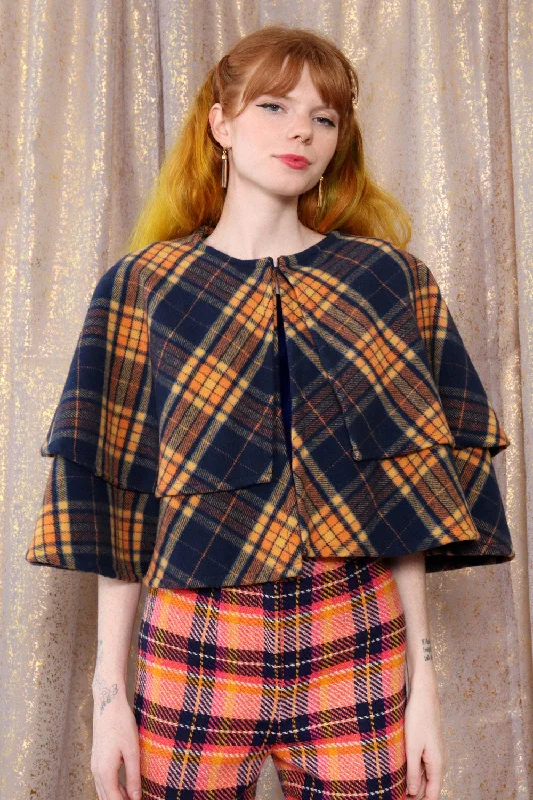 Woodsy Plaid Double Cape XS-L