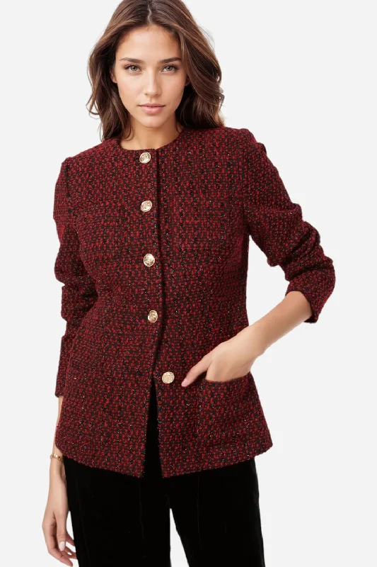 Cami NYC Wrenley Metallic Tweed Jacket Red