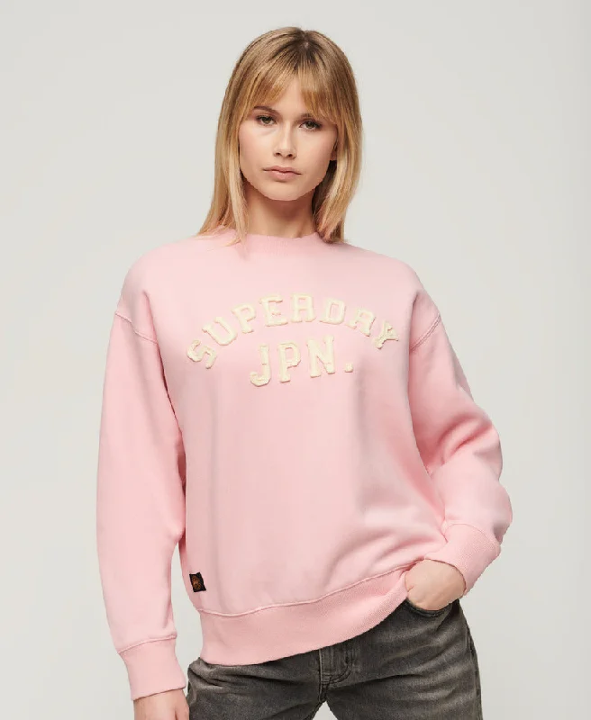 Applique Athletic Loose Sweat | Romance Rose Pink