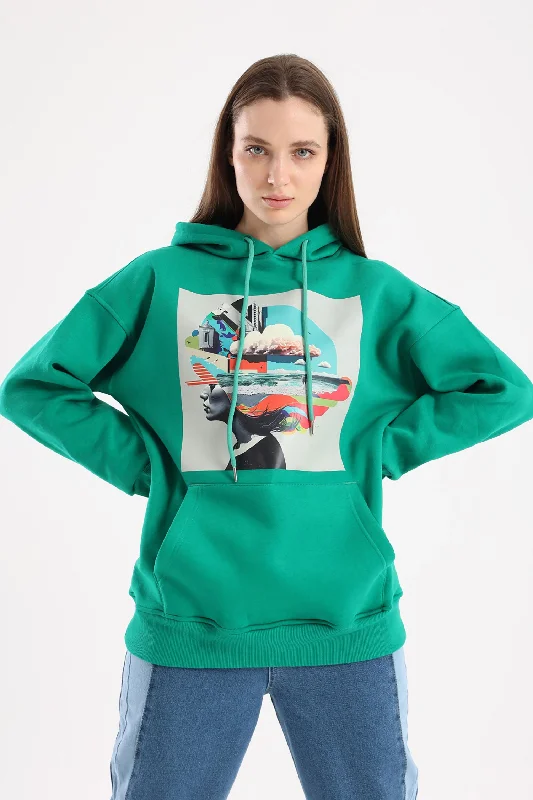 Artwork Print Oversized Hoodie (26157) - Fit Freak