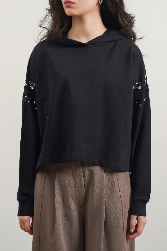 EMBELLISHED MID-LENGTH HOODIE