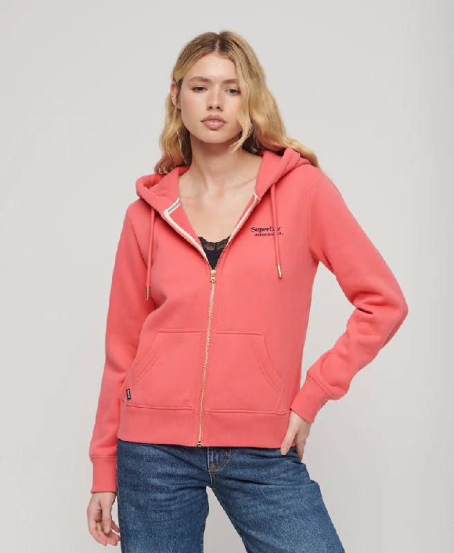 Essential Logo Zip Hoodie | Camping Pink