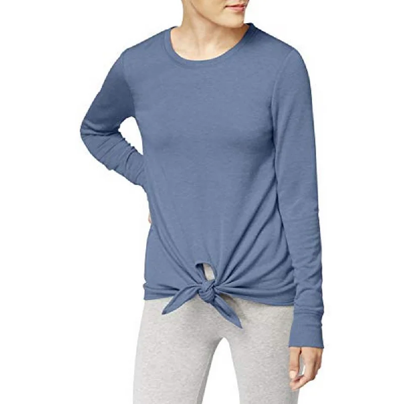 Ideology Women's Fitness Soft Knotted Training Sweatshirt, Blue, XS