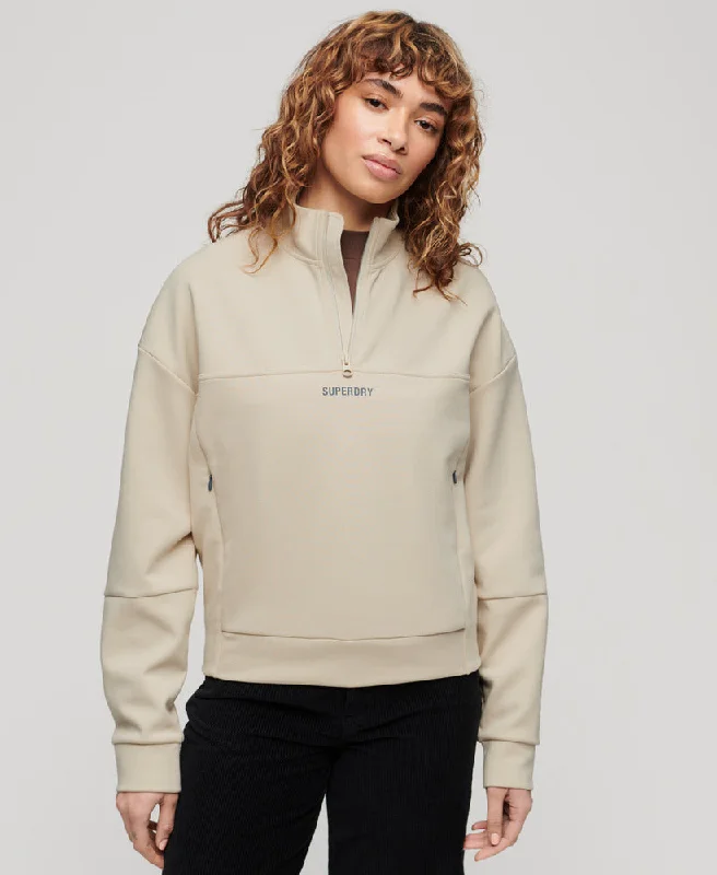 Sport Tech Relaxed Half Zip | Pelican Beige